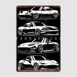 Generations. Mx5 Miata Metal Sign Club Wall Printing Poster Tin Sign Posters