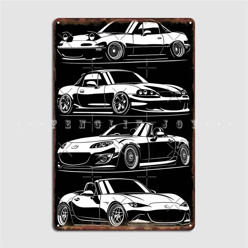 Generations. Mx5 Miata Metal Sign Club Wall Printing Poster Tin Sign Posters