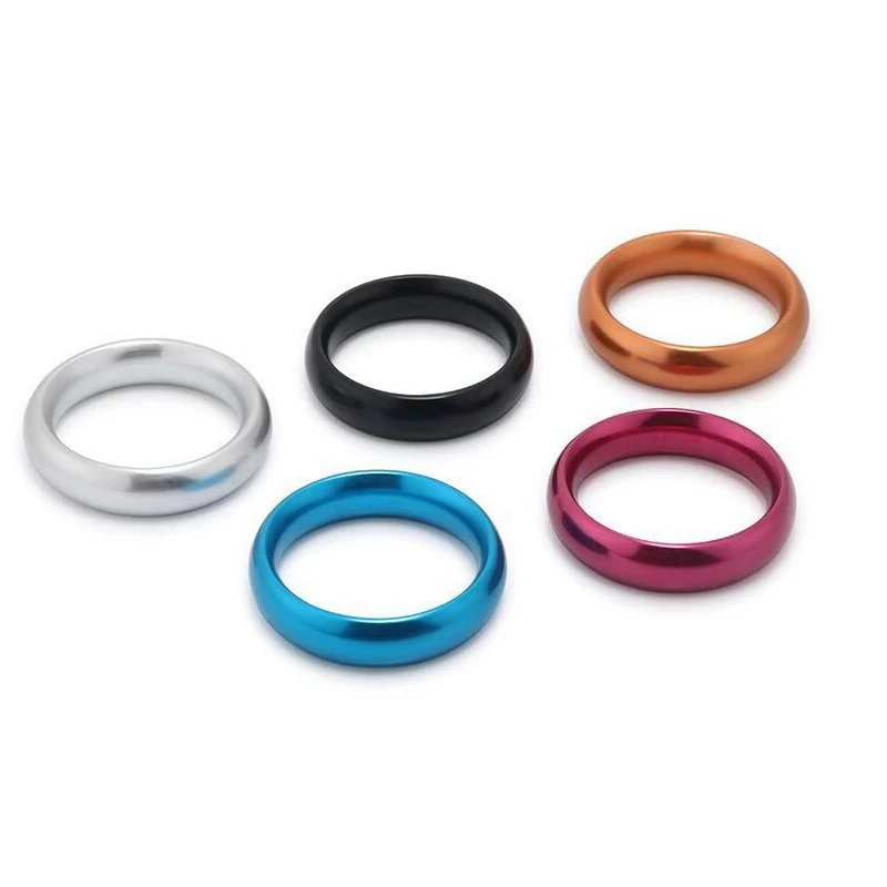 Colourful Metal Penis Steel Delay Ejaculation erektion dick Ring Cuir Cock Rings Dia 40/45/50mm Mens Cockrings Sex Toys For Man