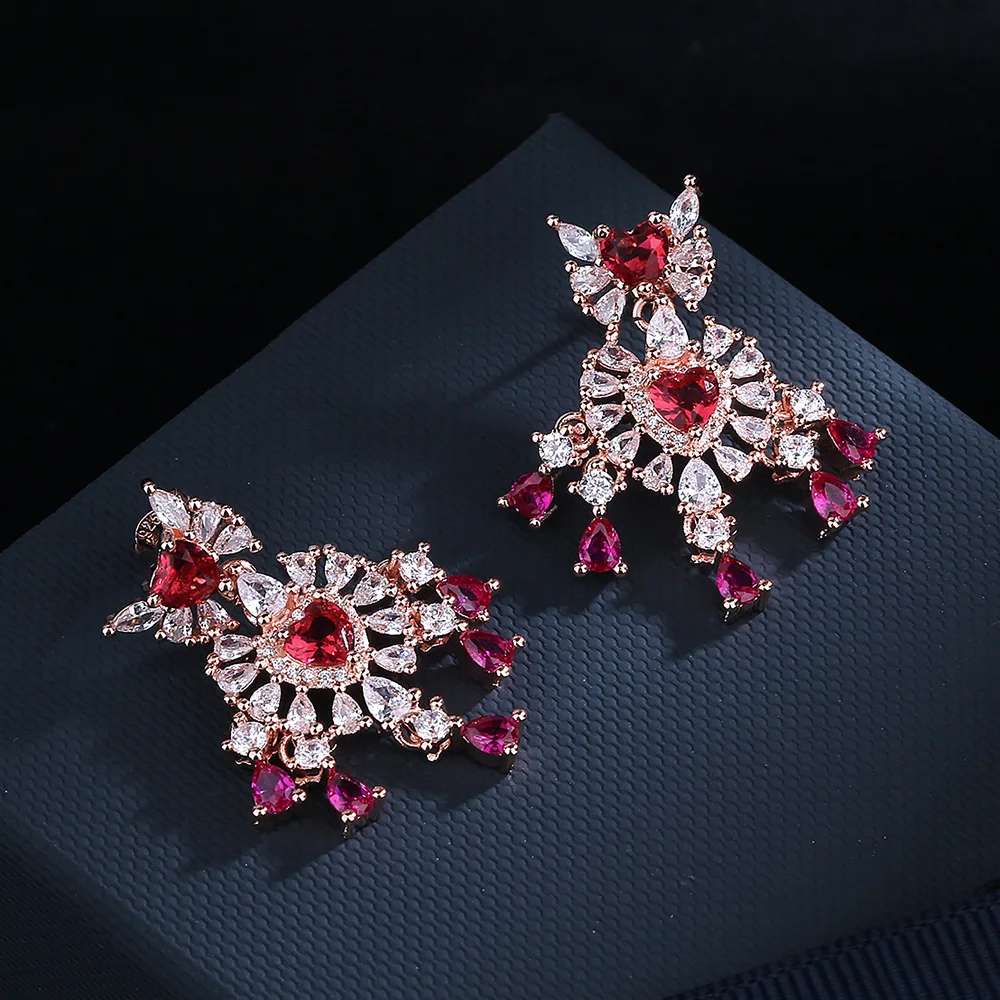 925 Silver Needle High Quality Long Water Drop Colorful Zircon Earrings For Women Luxury Dinner Party Engagement Jewelry Gift