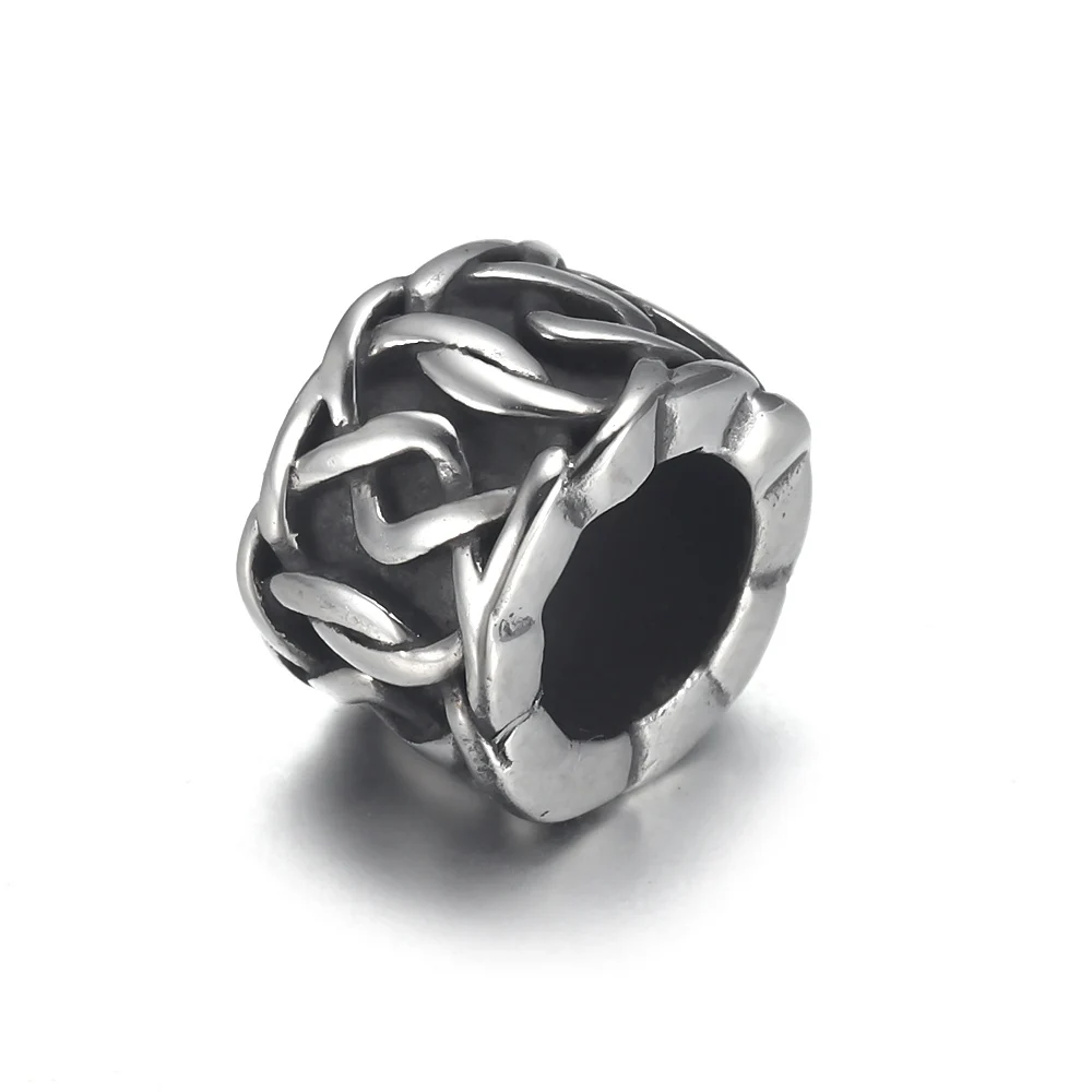 Stainless Steel Bead Polished 6mm Large Hole Metal Beads Bracelet Charms Supplies for DIY Jewelry Making Accessories