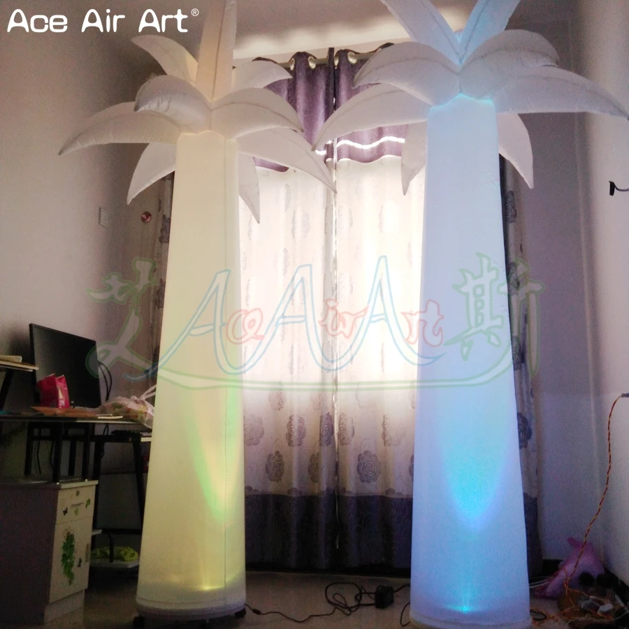 2.4mH ขายร้อนพองปาล์มต้นไม้ Chamaerops Excel สําหรับตกแต่ง YARD ที่มีสีสัน LED Light โดย Ace Air Art