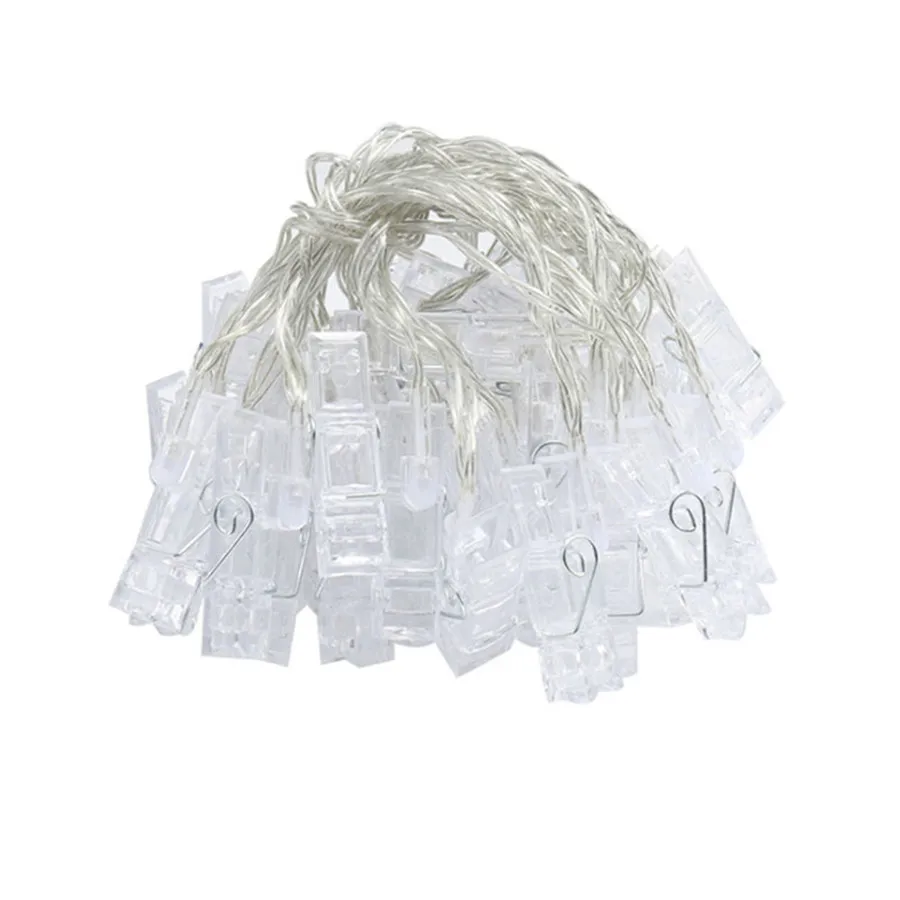 Upgrade Photo Clip String Light Decoration Fairy String Light Battery Powered Photo Clips Holder For Birthday Party Bedroom Wall