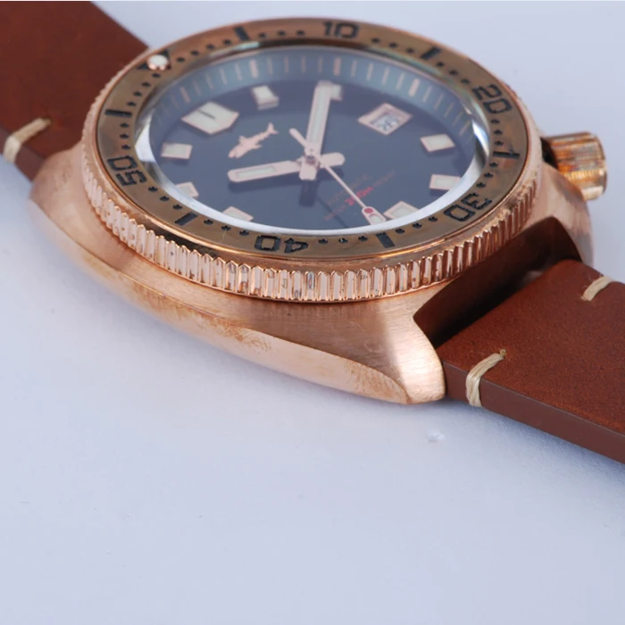 ساعة غوص للرجال من HEIMDALLR، ساعات أوتوماتيكية للرجال، ساعات يد سلحفاة برونزية، مقاومة للماء 200 متر، C3، ياقوت مضيء NH35