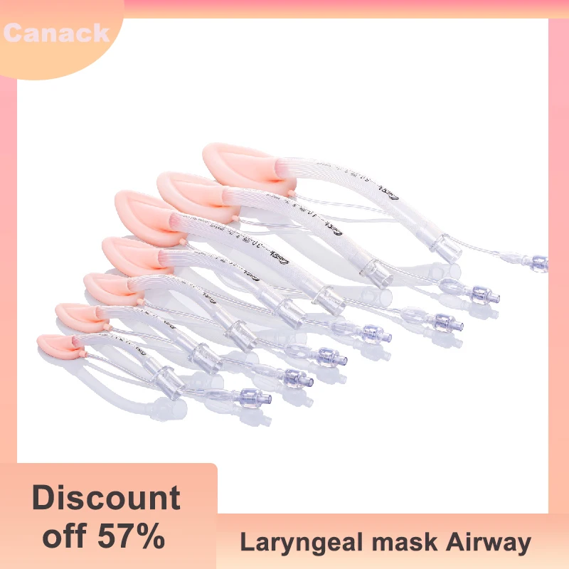 Canack 7pcs/1pc Disposable Silicone Laryngeal Mask Airway For Kids Adults Size 1.0\\1.5 \\2.0 \\2.5 \\3.0 \\4.0 \\5.0 Sterile New