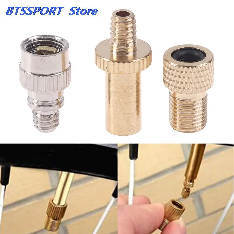 New 3pcs High Quality Bike Bicycle Presta to Schrader Valve Adapters Valve Extension Pump Tools