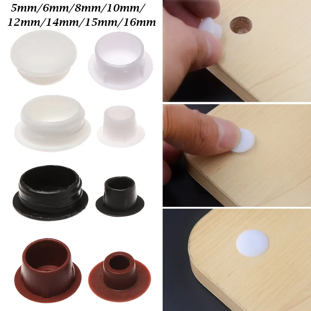 Cubiertas protectoras para orificios de muebles, 50 piezas, 5-16mm, cubierta de tornillo, decoración, tapón antipolvo, orificio de taladro para gabinete, ojal de Hardware