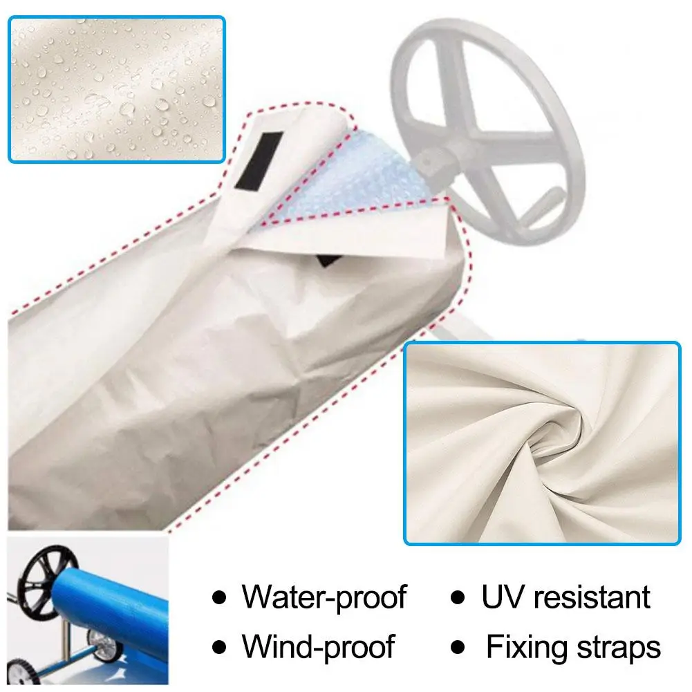 Swimming Pool Cover Outdoor Dustproof Waterproof UV Protective Pool Solar Roller Reel Protective Cover Solar Blanket