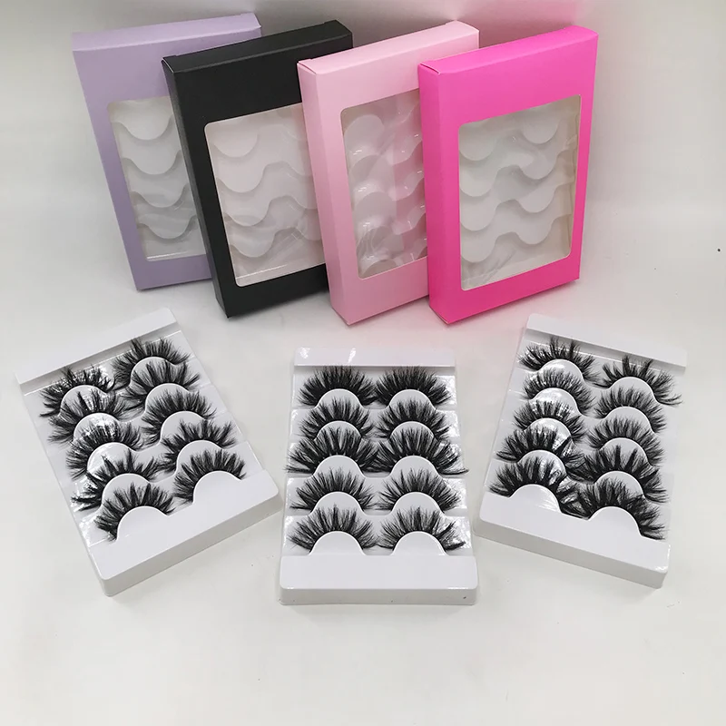 New Style 5 Pairs Lashes Box Eyelash Packaging Box Natural Long Thickness False Eyelashes