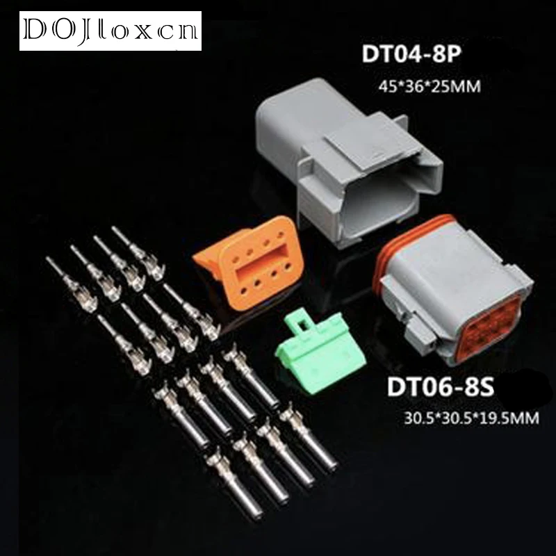 1 Set Deutsch DT Connector DT06-2S/DT04-2P 2P 3P 4P 6P 8P 12P Waterproof Electrical Connector For Car Motor With Pins 22-16AWG