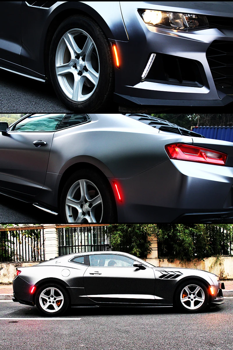 Smoked Lens Front Rear LED Side Fender Marker Lamp Assembly Parking Lights For Chevrolet Chevy Camaro 2016 2017 2018 2019