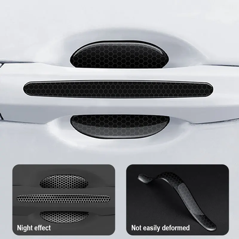 BLALION Car Door Handle Bowl Scratch Protective Stickers Carbon Fiber Protector Cover Car Handle Anti-collision Protection Strip