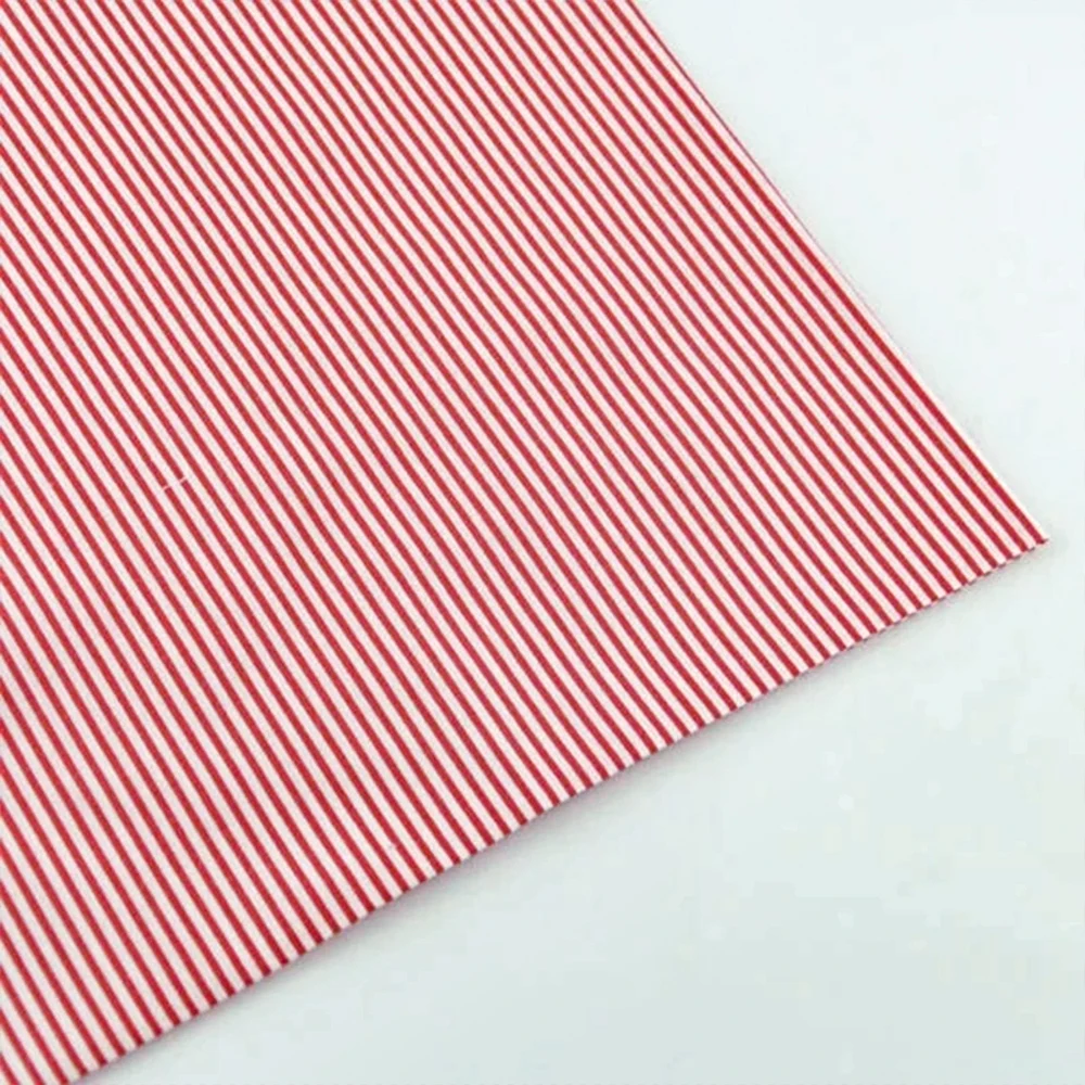 Art Work 100% Cotton Fabrics Printed Red and White Strips Designs Fat Quarter Crafts Doll\'s DIY Clothing Fabrics Home Textile