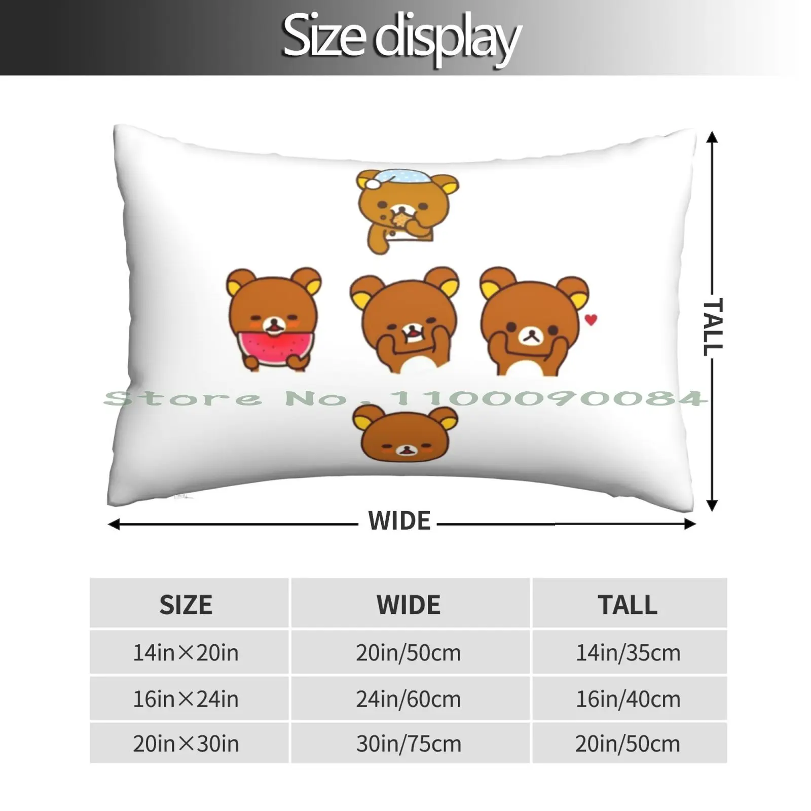 Rilakkuma-funda de almohada para niños y niñas, 20x30, 50x75, sofá, dormitorio, acabado él, juego de videojuegos, tendencia de lucha, divertido ventilador