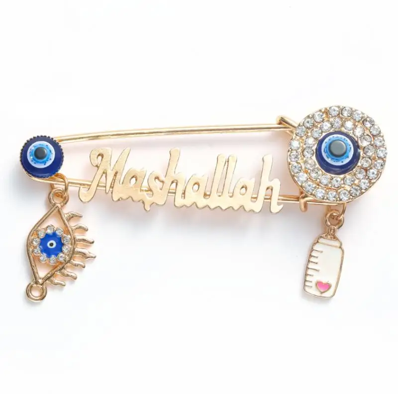 Devil Eye Baby Feeder Stainless Steel Brooch Pin Fashion Muslim Masala for Men for Women Accessories Many Styles Are Available