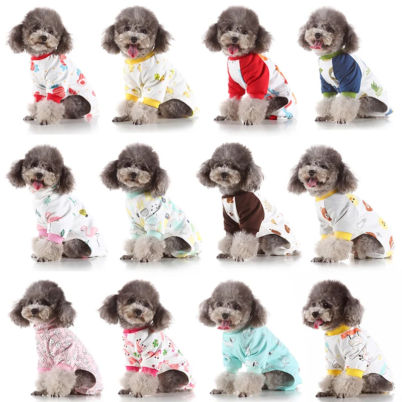 High Quality Dog Clothes Pet Pajamas For Small Dogs Jumpsuit Cat Pyjama Cartoon Nightwear For Chihuahua Coat Pomeranian Shirt 35