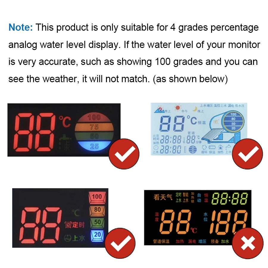 LJXH 4 Wires 3/4 Inch SUS Probe Solar Water Heater Accessories Water Temperature Water Level Bottom-mounted Sensor