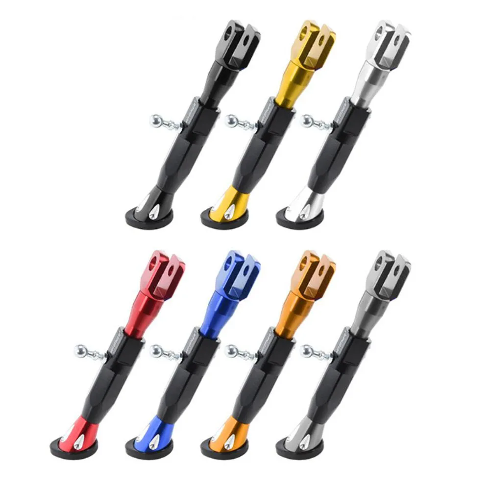 Motorcycle Kickstand 22-25CM Height Adjustable Motor Scooter Modified Foot Bracket CNC Aluminum Alloy Side Stand