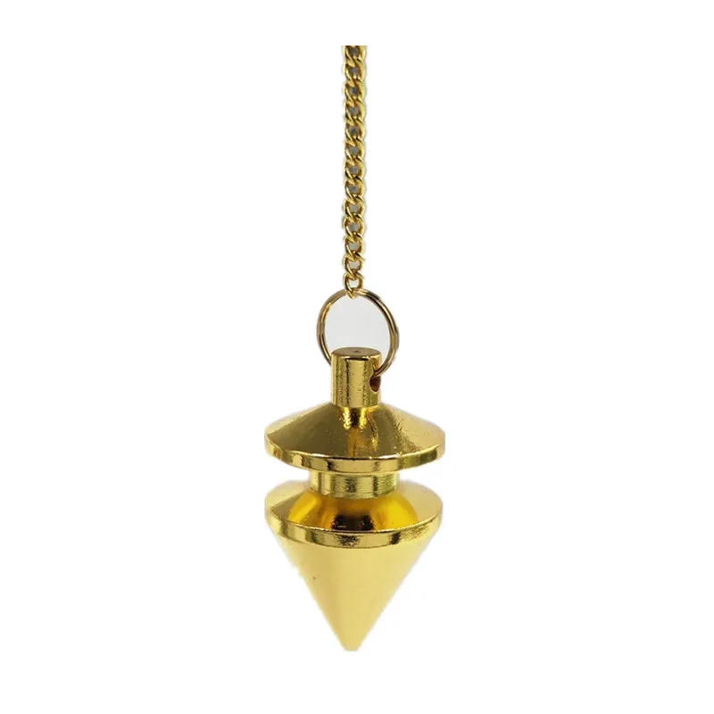 Ya.x Metal Divination Pendulum for Biolocation Fortune Telling Gyro Pendule Spirituel Reiki Charms Cone Brass Pendant Chakra