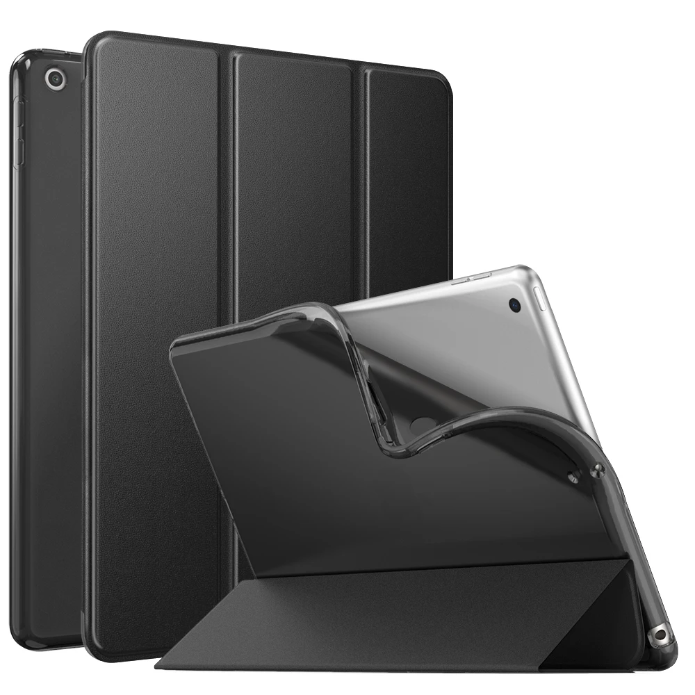 MoKo Case For New iPad 10.2 2019 (10.2 inch) - iPad 7th Generation 2019 Case with Stand, Soft TPU Translucent Frosted Back Cover