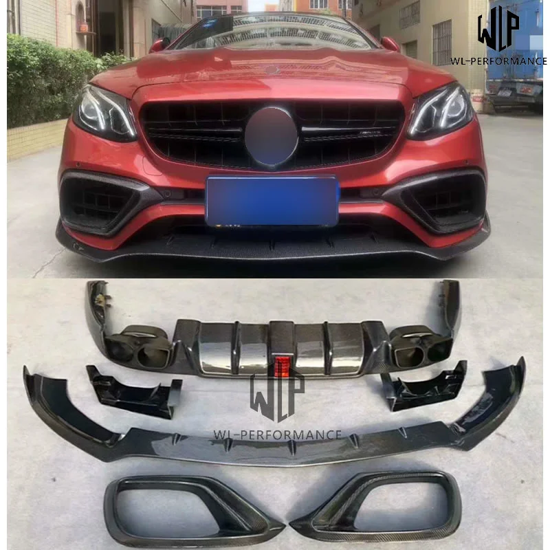 E63s High Quality Carbon Fiber Car Body Kit Front Splitter Air Vents Rear Diffuser Tail Throat and Stent for Mercedes-benz W238