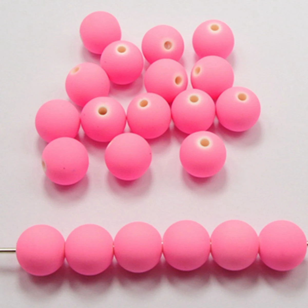 DIY Fluo Neon Beads Acrylic Round Beads 6-10mm(3/8\