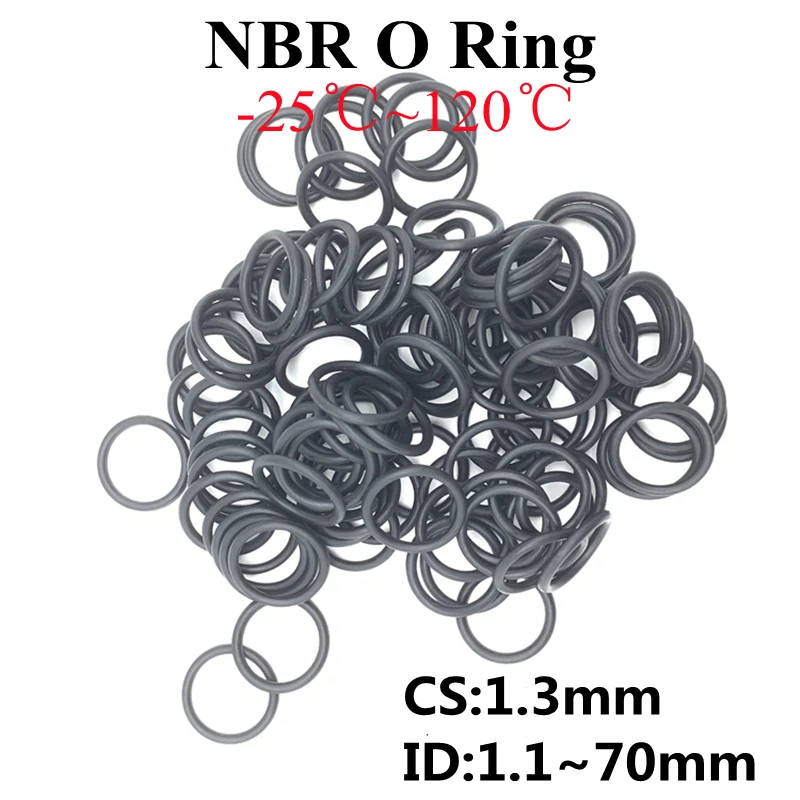 

Black O Ring Gasket CS1.3mm CS1.6mm ID2.4 ID4.8mm NBR Automobile Nitrile Rubber Round O Type Corrosion Oil Resistant Seal Washer