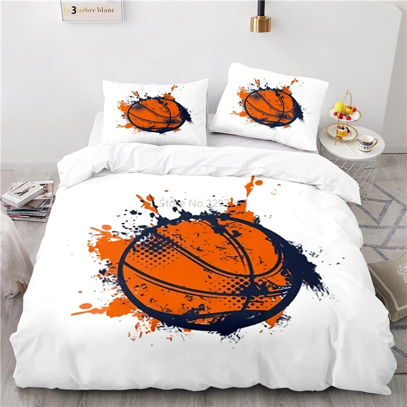 Art Play Basketball Duvet Cover Set with Pillowcase 3d Cartoon Sports Bedding Set Twin Full Queen King Size Bedclothes Bed Linen