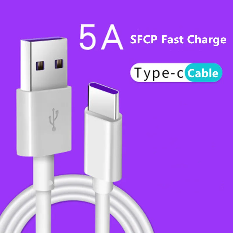 5A Type C Cable For Huawei P30 P20 Pro lite Mate20 10 Pro P10 Plus lite USB 3.1 Type-C Original Super Charge Super Charger Cable