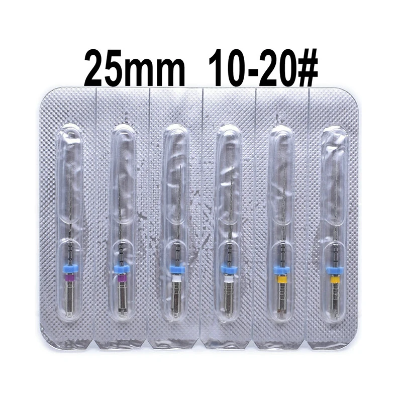 30 Pcs/5 Sets 25mm Niti Rotary Root Canal File M Files Dental Reciprocating Blue Endodontic Files