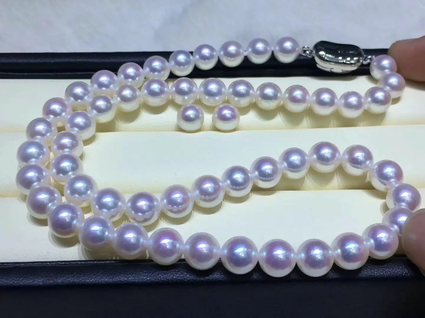 

classic 10-11mm south sea round white pearl necklace &earring 925s
