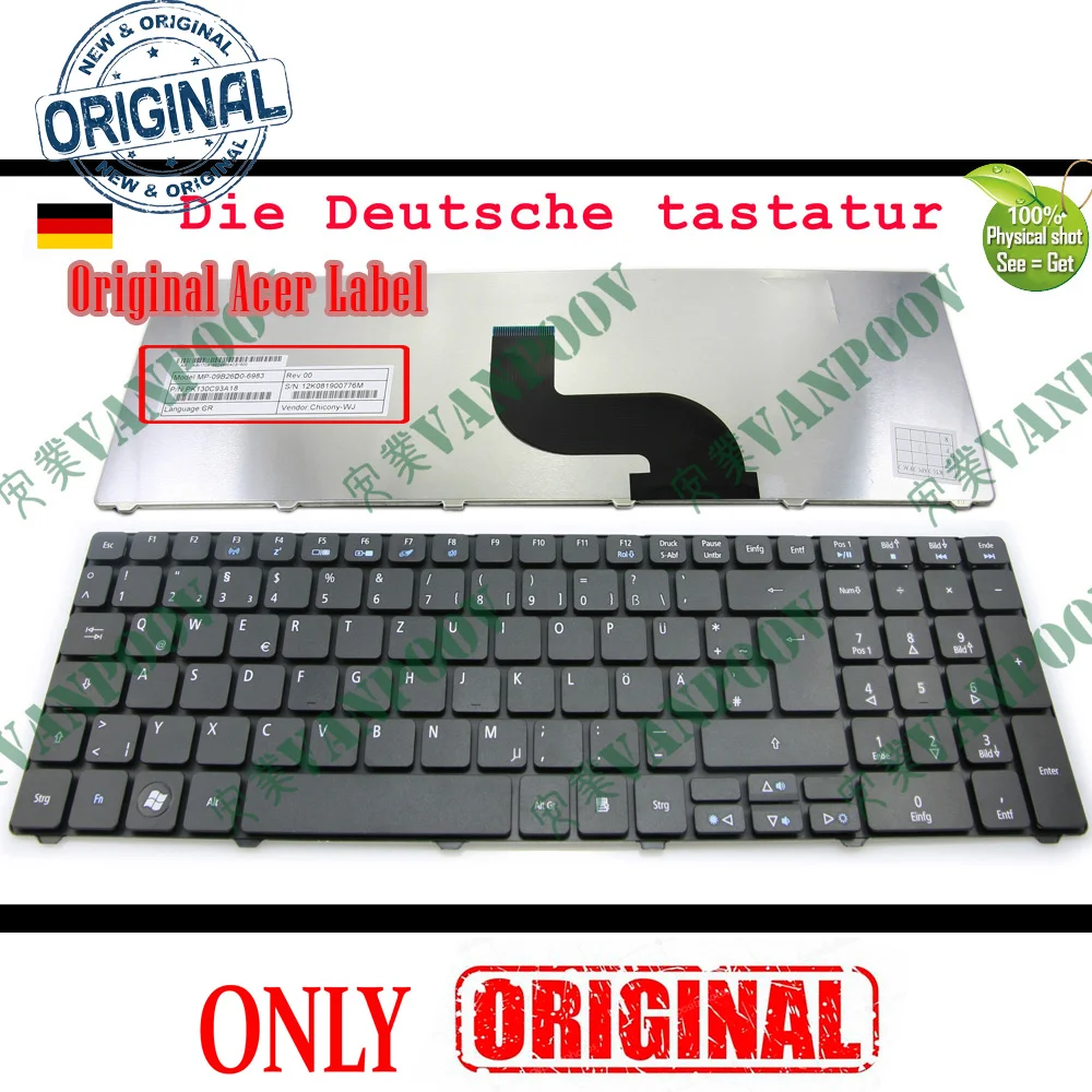 QWERTZ клавиатура для ноутбука Acer Aspire 5810 5542 5538G 5536G 5536 5410 5340 5338 5336 5252 5251 5242 5236 AS5532 Deutsch DE