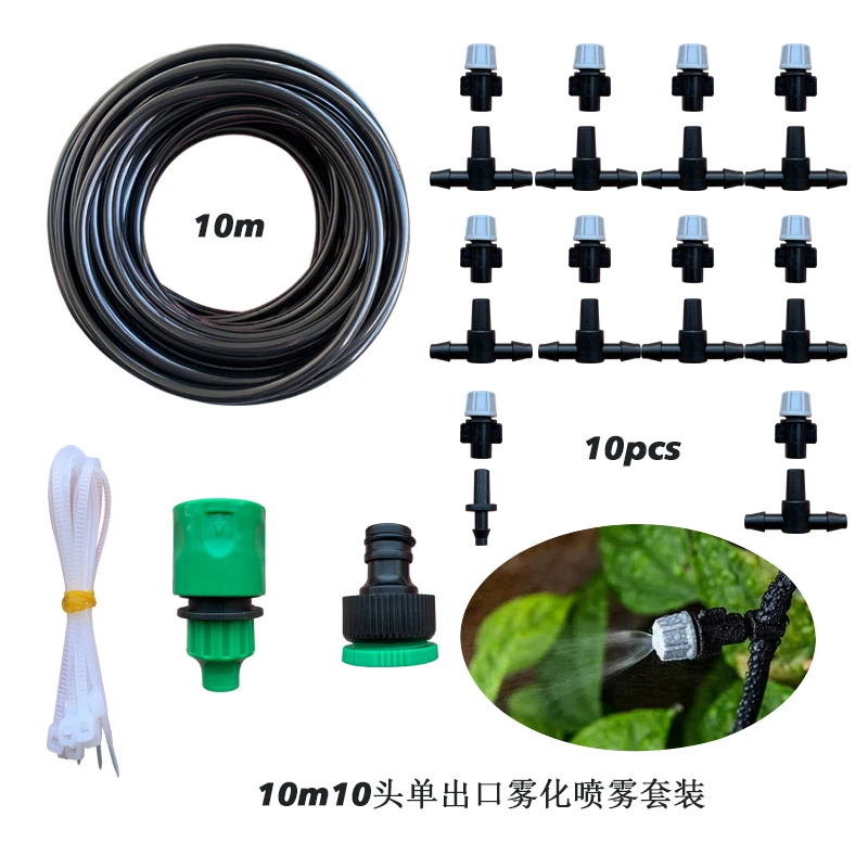 

L329 Water Misting Cooling System Mist Sprinkler Nozzle Outdoor Garden Patio Greenhouse Plants Spray Hose Watering Kit 10