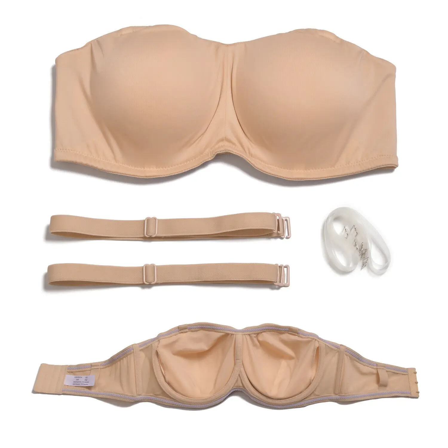 New Women Bra Padded Underwire Sexy Silicone Straps Adjusted Strapless Convertible Multiway Full Coverage A B C D DD DDD E F G