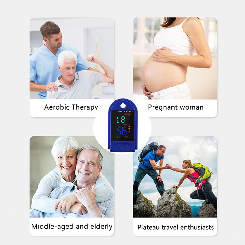 Portable Blood Oxygen and Heart Rate Monitor with LED Display description 1