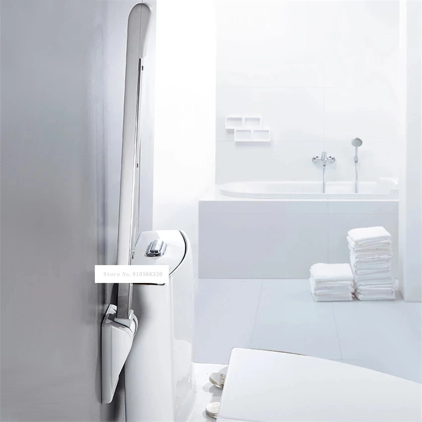 Barrera de seguridad de tubo de acero al carbono para baño, barra de agarre libre, antideslizante, plegable, para ancianos, embarazadas, discapacitados, 8925