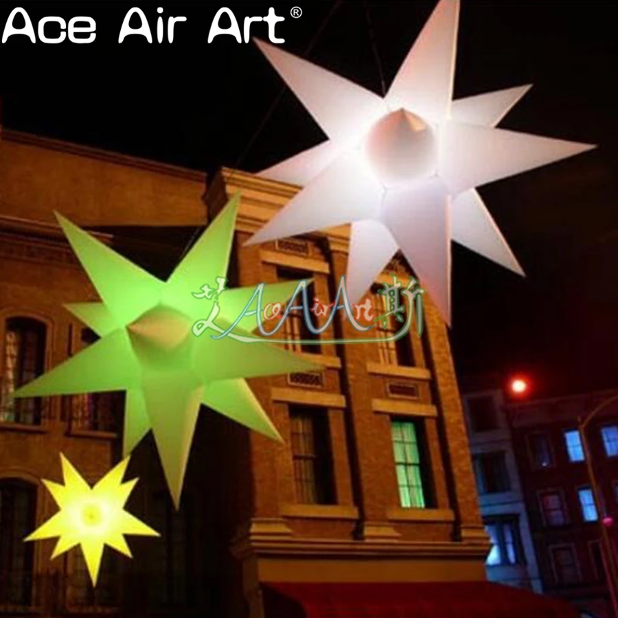 

2m Diameter Colorful LED Inflatable Stars Glowing Night Club Ceiling Decoration