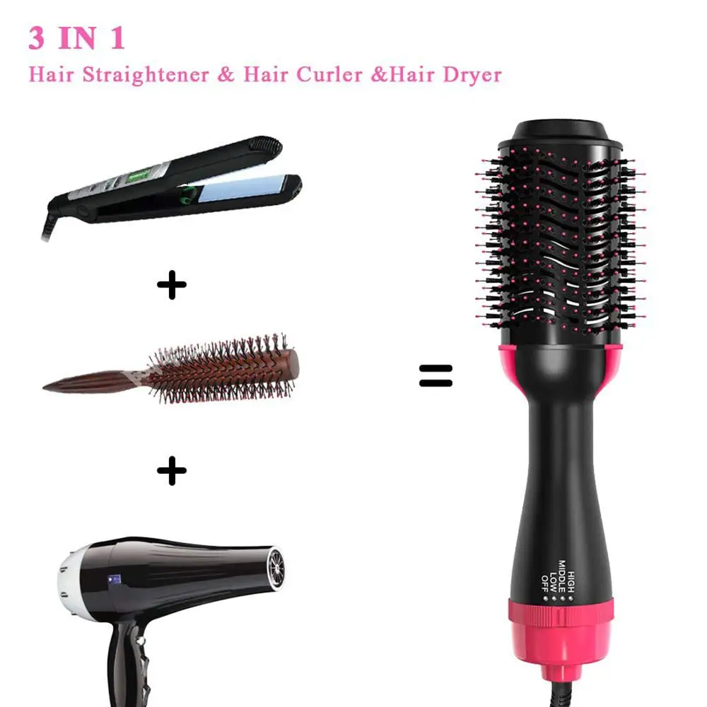 Hair Dryer Brush Blow Dryer Hair Styler Hot Air Comb One Step Hair Dryer and Volumizer 3 in 1 Blower Brush Hairdryer Hairbrush