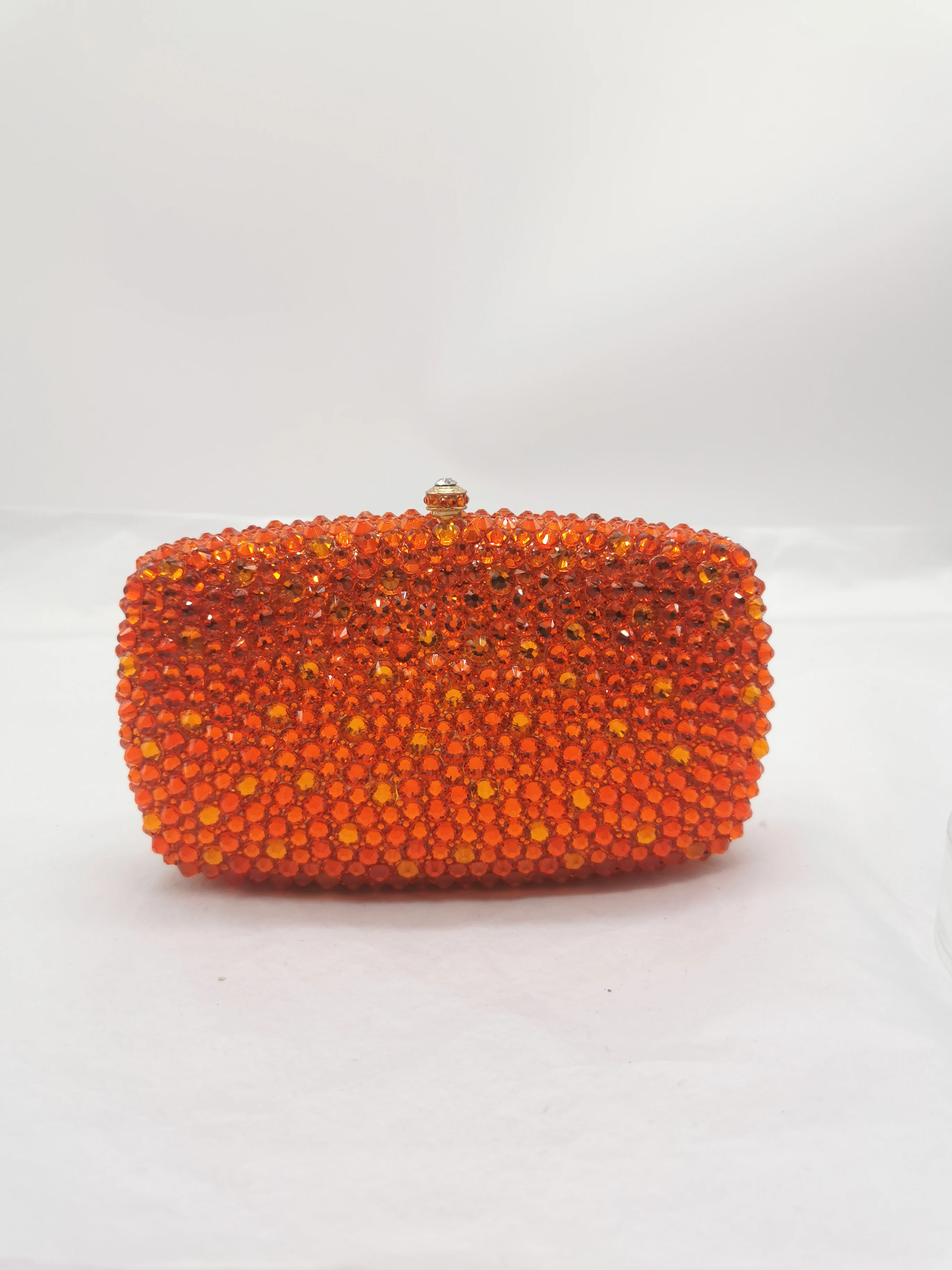 

XIYUAN Women Orange Rhinestones Wedding Clutch Bag Luxury Diamond Clutches Ladies Crystal Clutch Bag Evening Shoulder Bags Purse