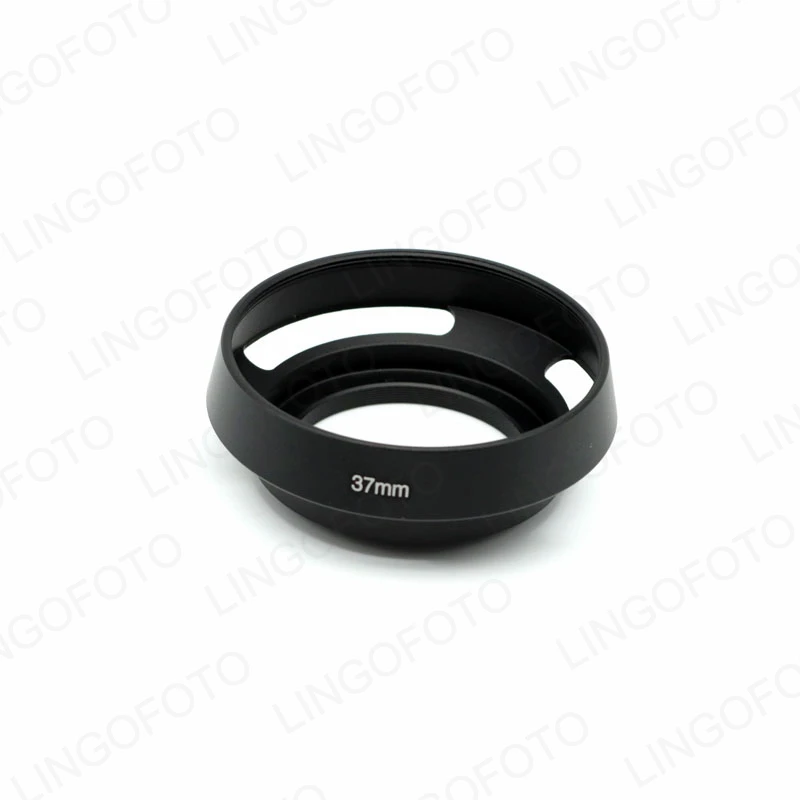 37 39 40.5 43 46 49 52 55mm Black Vented Curved Metal camera lens Hood