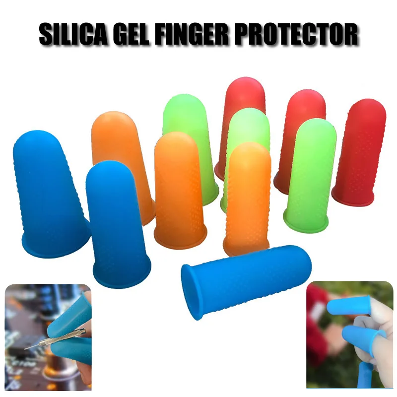 

10 Set/ 30pcs Silica Gel Finger Cot Anti-Slip Anti-static Rubber Finger Protector For DIY Kitchen Rpairing Tattoo Garden Pick