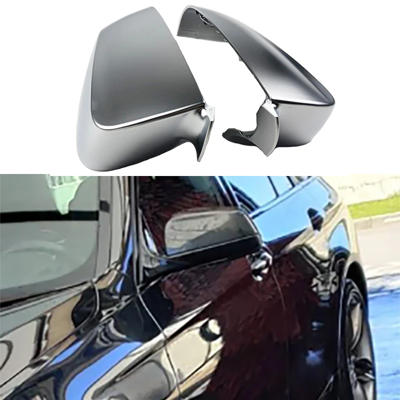 

Fit for BMW E60 E61 E63 E64 2008-2015 1 Pair matt silver Side Rearview Wing Mirror Cover Caps