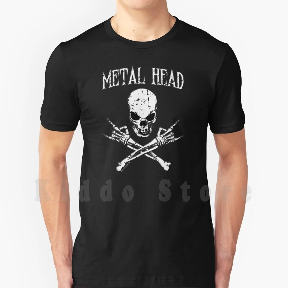 Metalhead Skull T Shirt Men Cotton Cotton S-6xl Punk Metal Metalhead Headbanger Punx Hardcore Underground Hardrock Rosetatoo