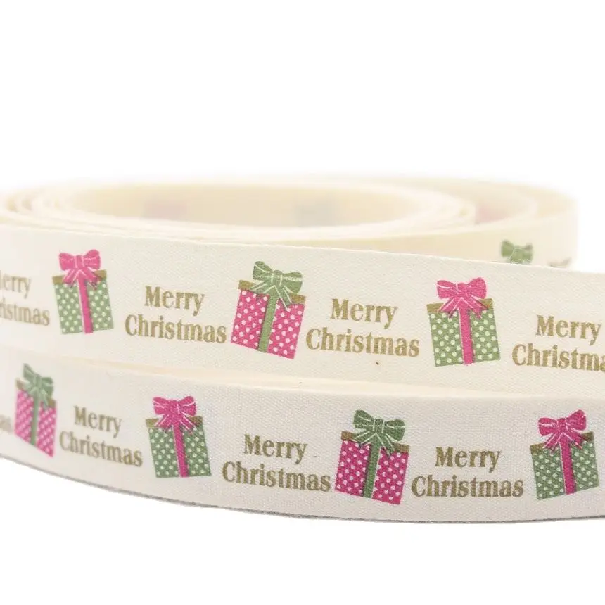 

10 Meters Merry Christmas Pattern Cotton Webbing Decorative Ribbons For DIY Scrapbooking Sewing