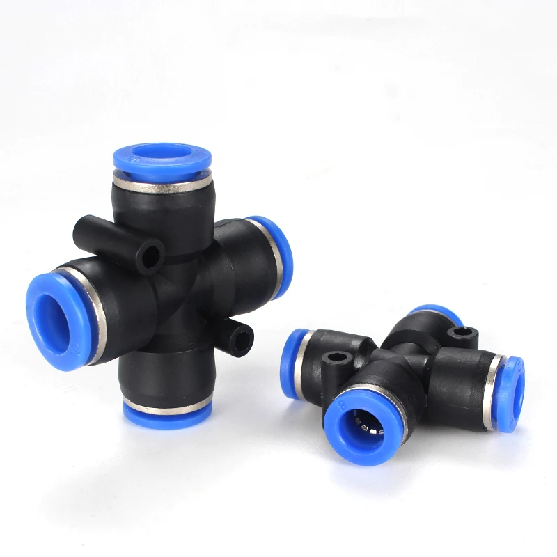 10PCS raccordi pneumatici PZA/PU/PE/PV tubi dell'acqua tubo connettore 4-16mm tubo flessibile di plastica giunti rapidi Tee aria dritto Gas PU-8
