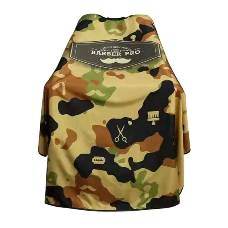 Delantal de peluquería con patrón de camuflaje para niños y adultos, tela para barbería, bata de corte de pelo, profesional, herramienta de