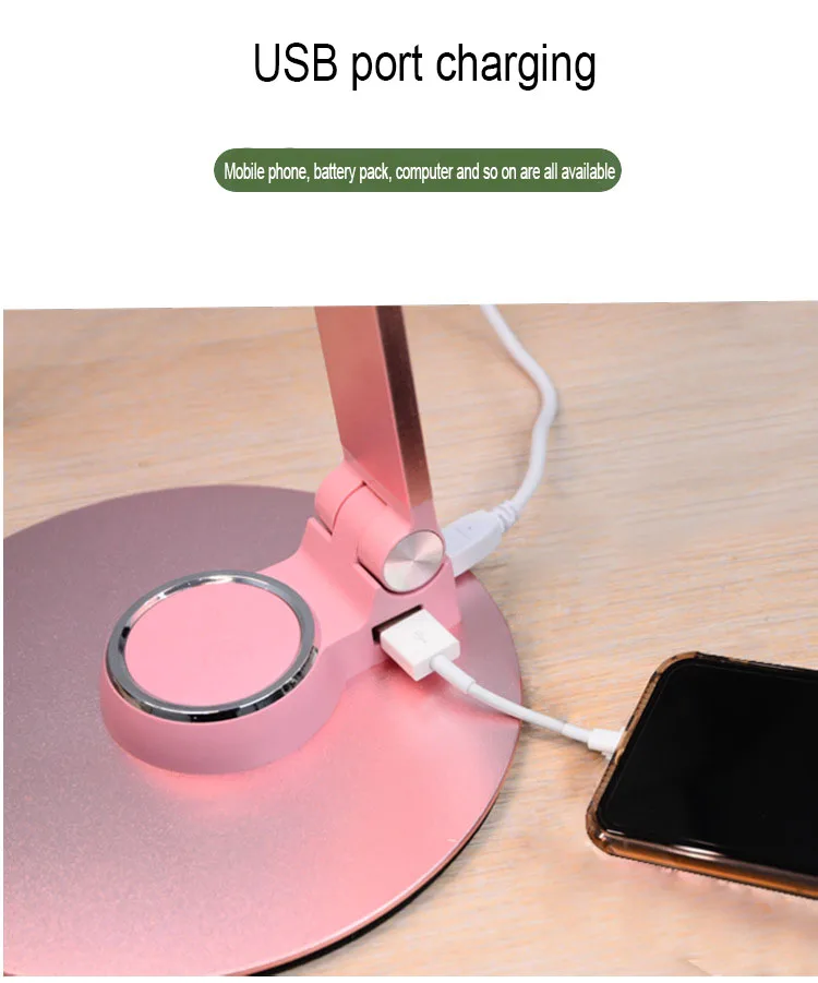 LED Piano Light Aluminum USB Desk Lamp Learning Metal Student Eye Protection Lamp Rechargeable Foldable Three-Color Adjustable