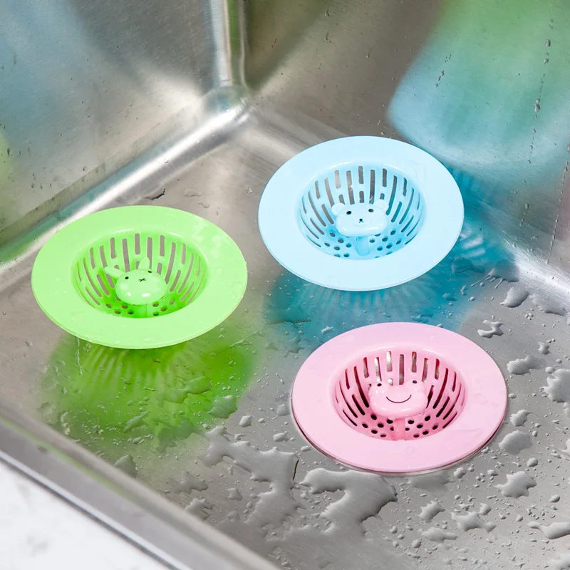 Kitchen Filter Silicone Wheat Straw Strainer Bathroom Shower Drain Sink Drains Cover Sewer Hair Filter 3 Color Optional