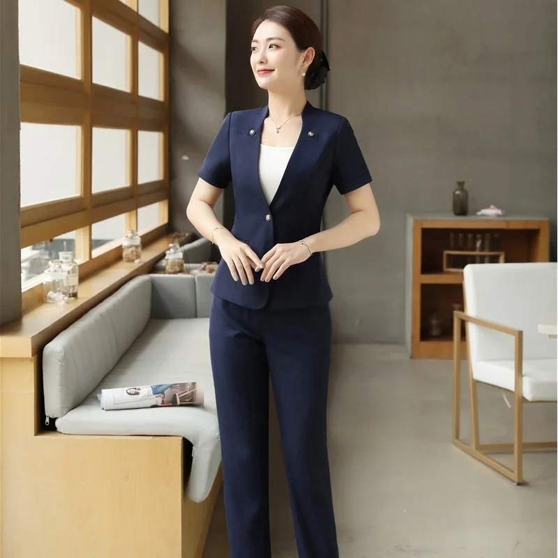 

2021 Woman 2 Piece Set Suit Blazer and Trousers&Skirts for Women Career Interview OL Styles Professional Blazers Pants Suits