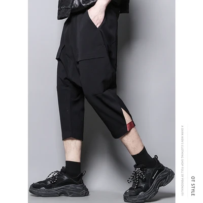 

Dark Department personality design loose webbing stitching popular harem pants 7-inch shorts flying mouse pants fashion brand me